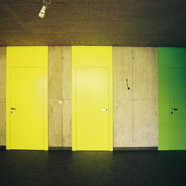 Basement space with original coloured doors