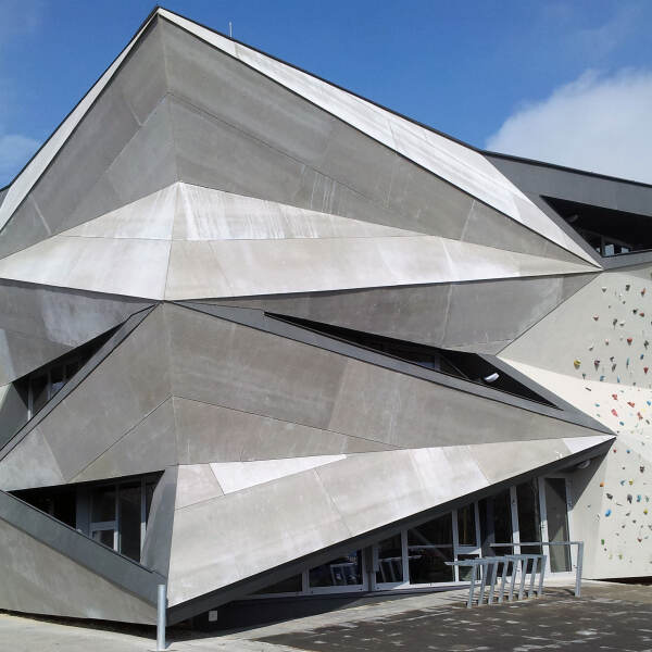 Main corner and climbing wall